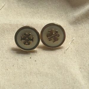 Lot of 2 Tory Burch Kira Studs Black and Ivory